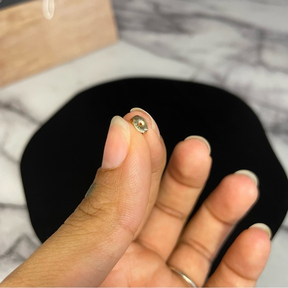 Sterling Silver 925 Vermeil CZ Cross Earrings - Picture 7 of 7